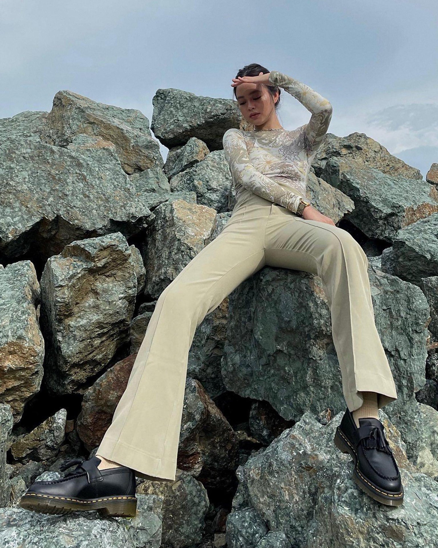 Adrian Yellow Stitch Smooth Leather Loafers