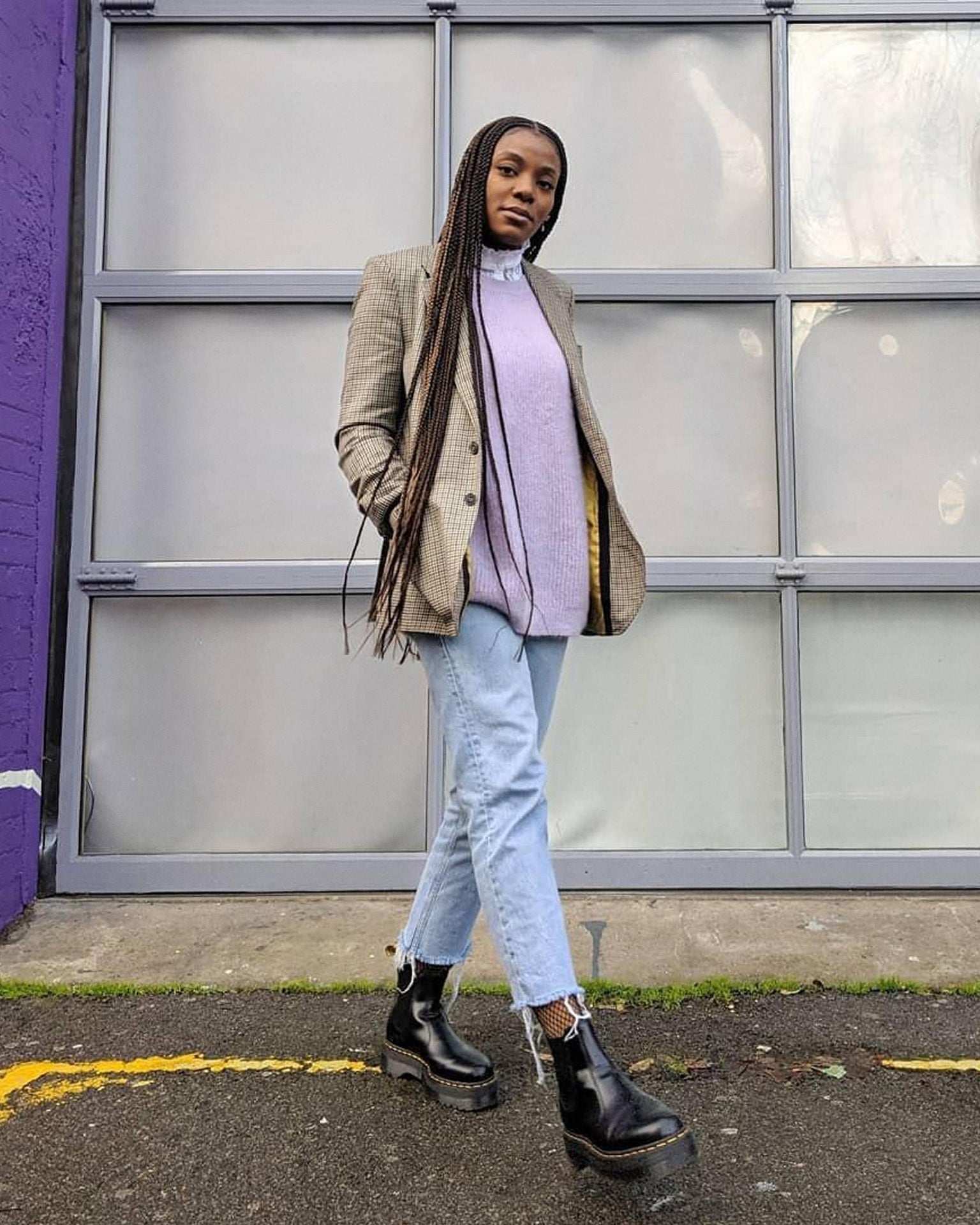 2976 Quad 光面皮革 厚底切爾西靴