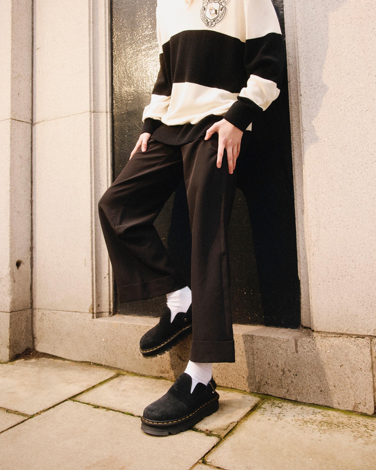 Zebzag Suede Casual Slingback Platform Mules in Black