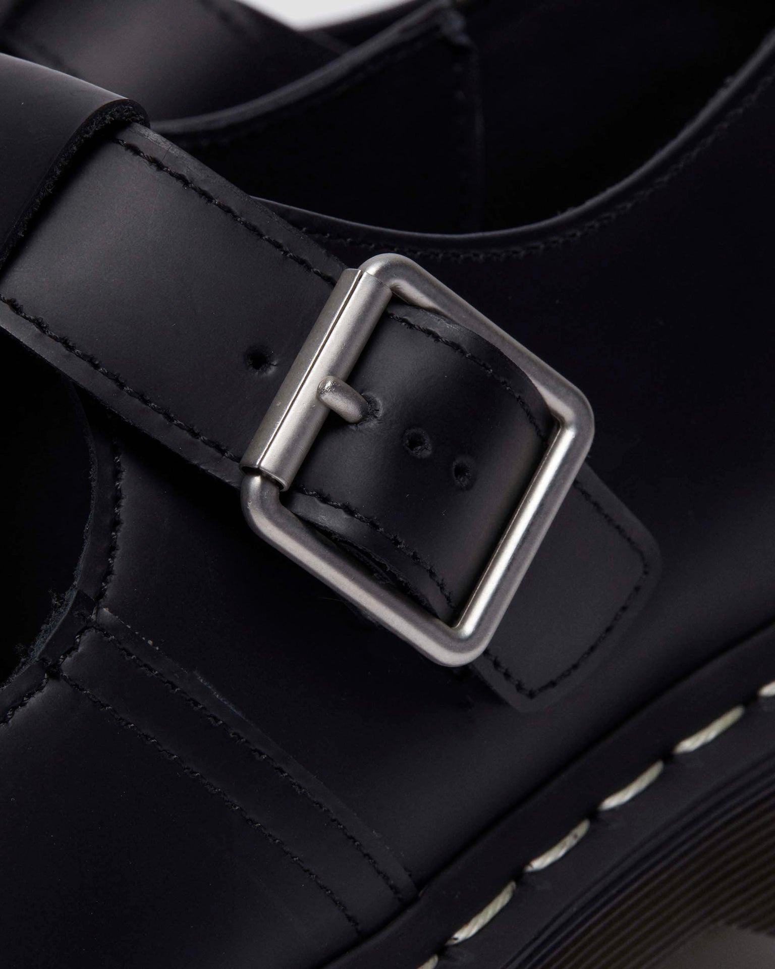 Polley Bex 白色縫線 光面皮革 厚底瑪莉珍鞋