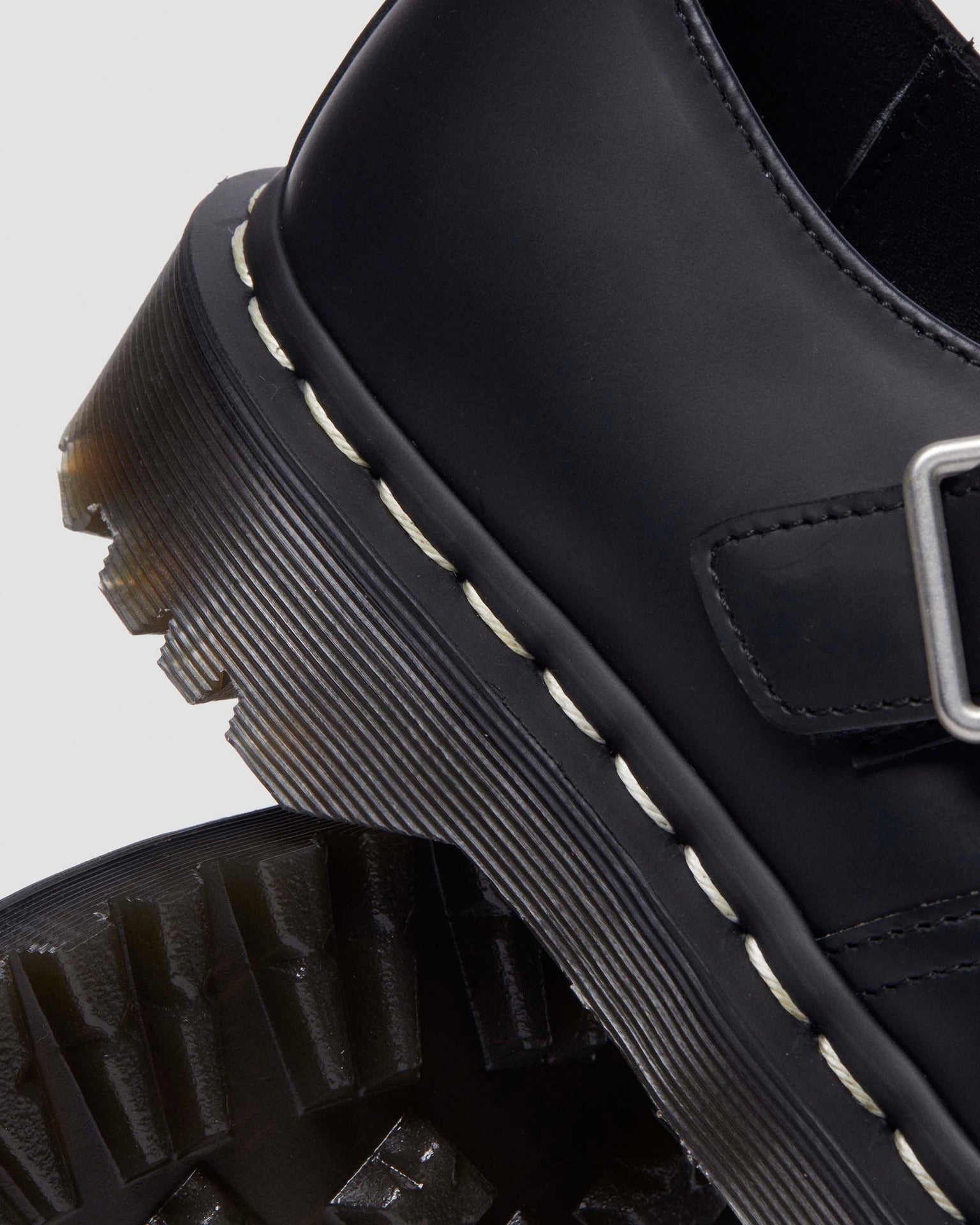 Polley Bex 白色縫線 光面皮革 厚底瑪莉珍鞋