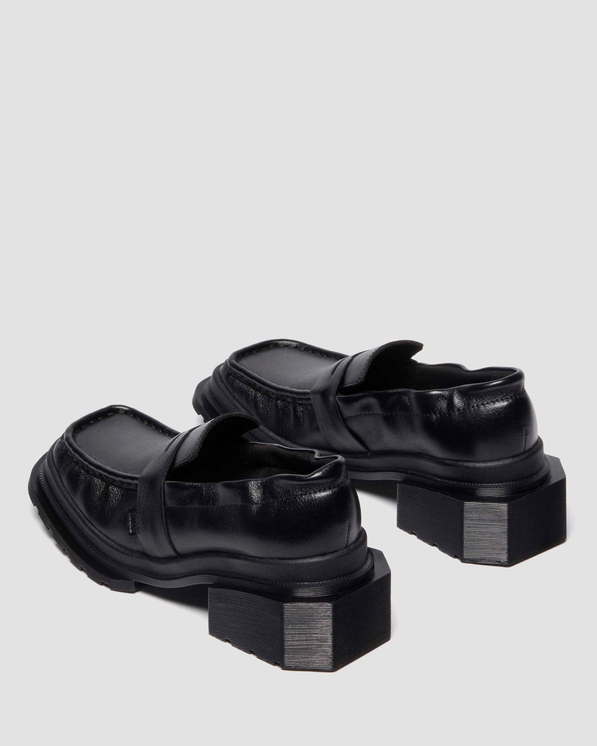 Maybole Square Toe Ruched Leather Loafers