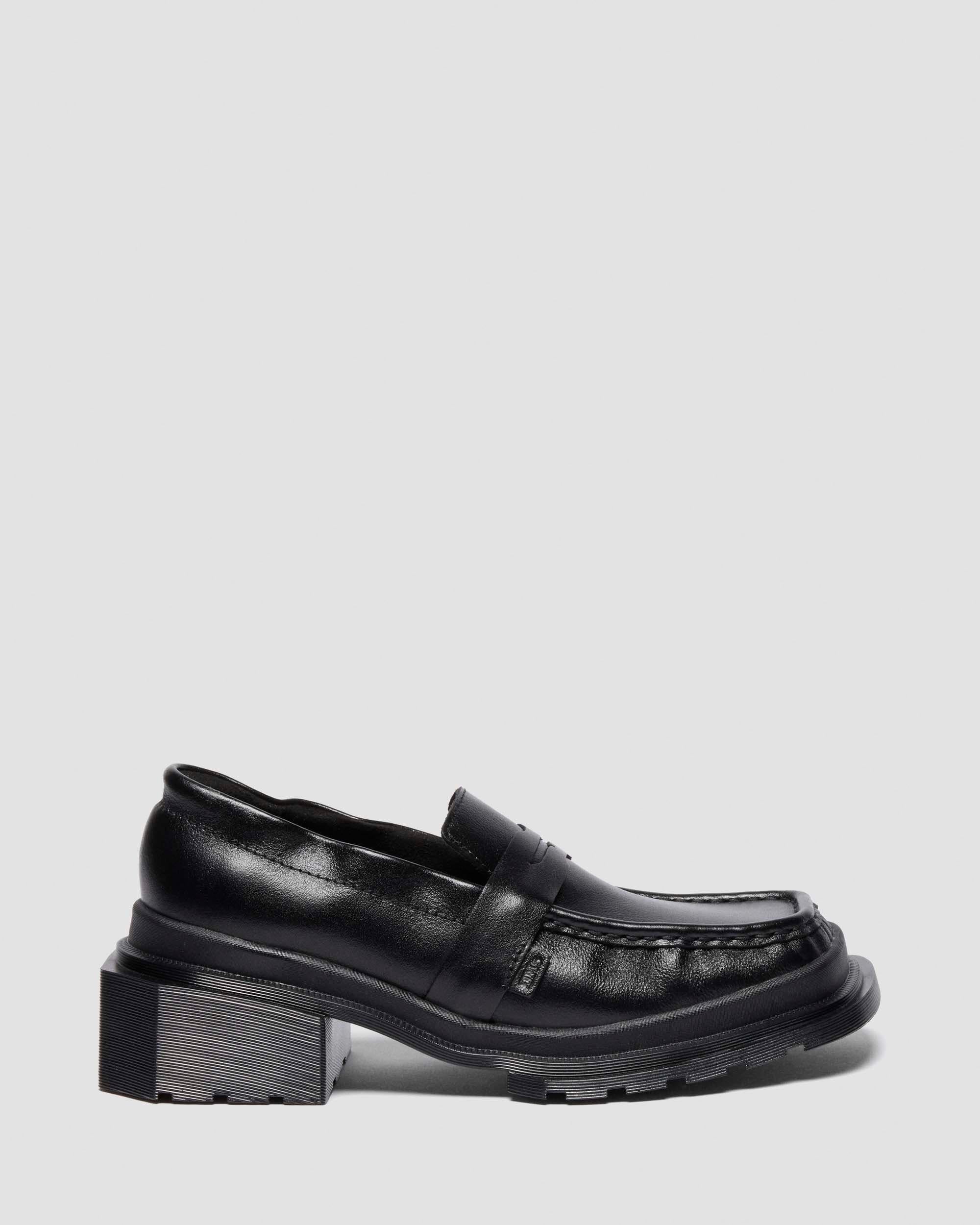 Maybole Square Toe Ruched Leather Loafers