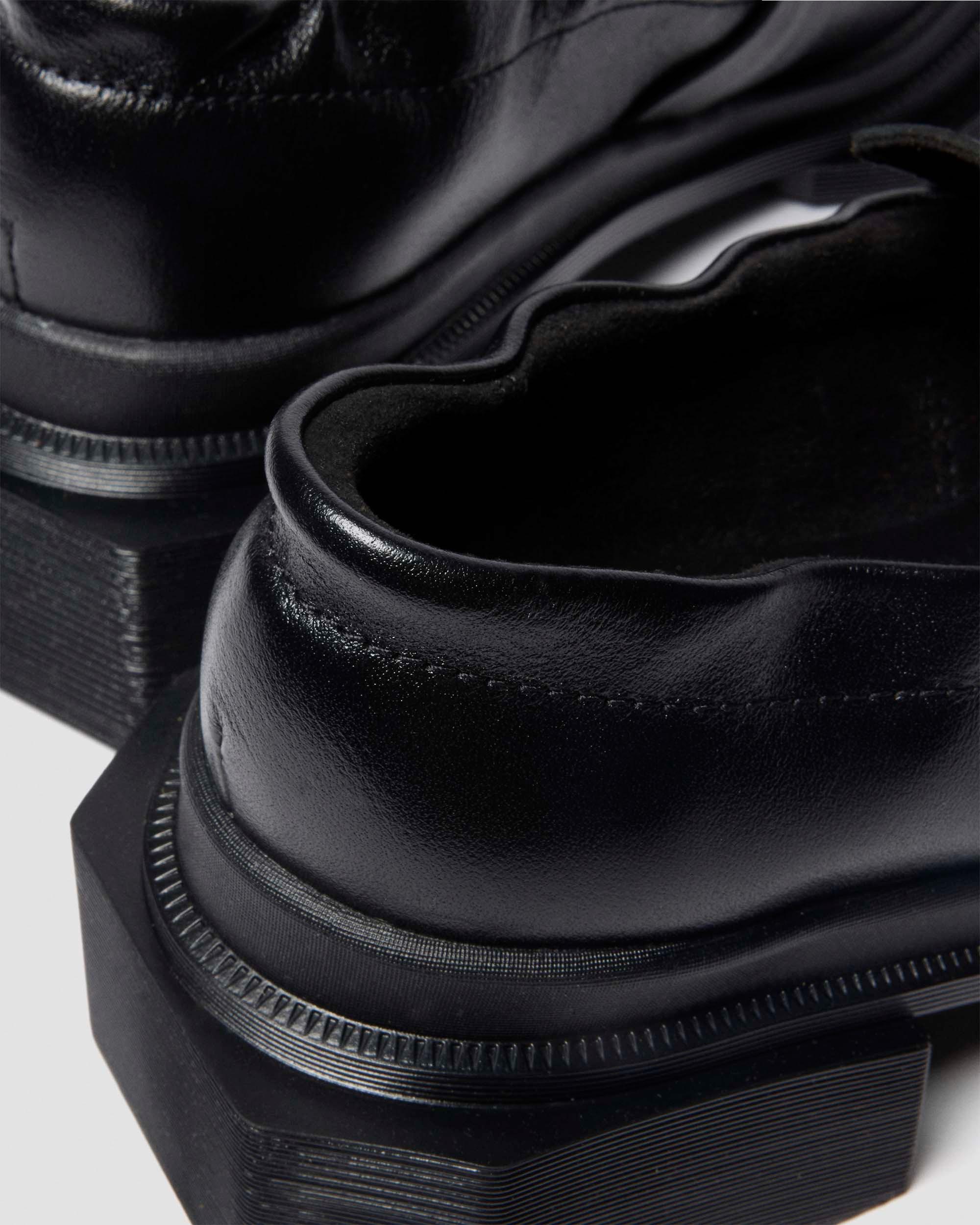 Maybole Square Toe Ruched Leather Loafers