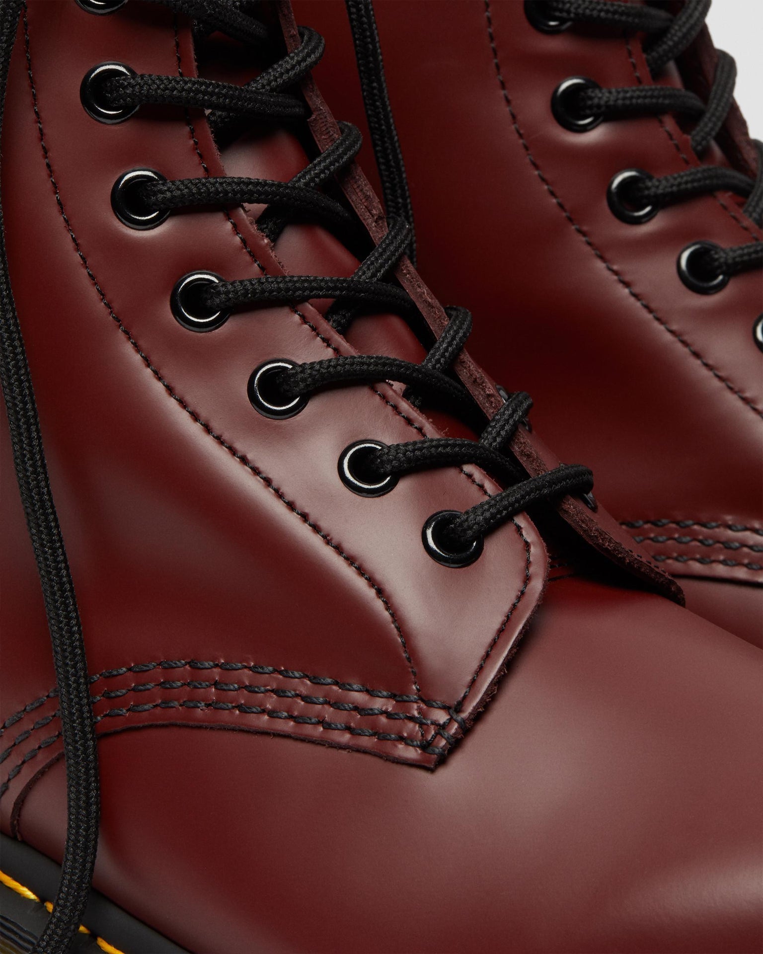 1460 Smooth Leather Lace Up Ankle Boots in Cherry Red
