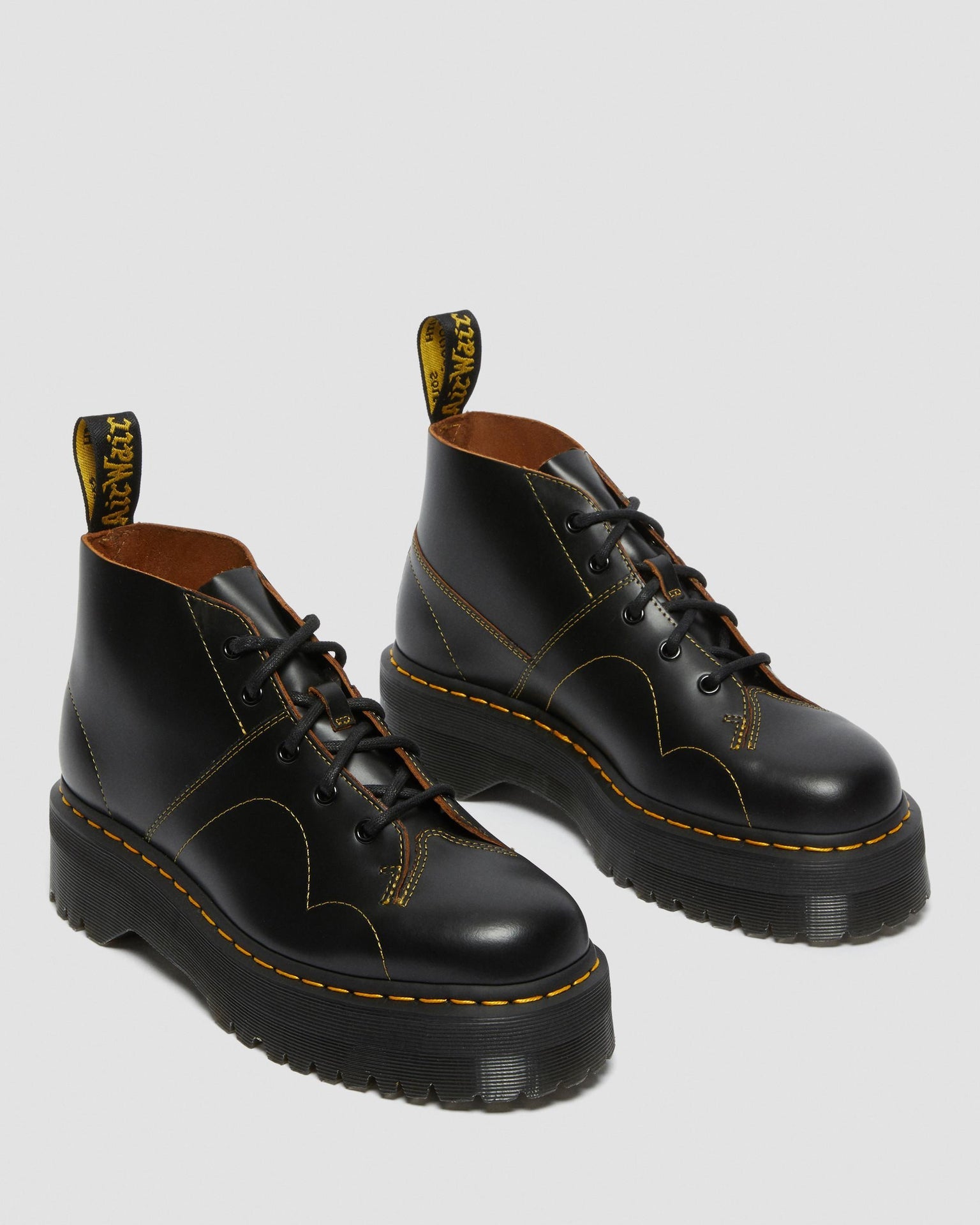 Church Quad Leather Platform Monkey Boots