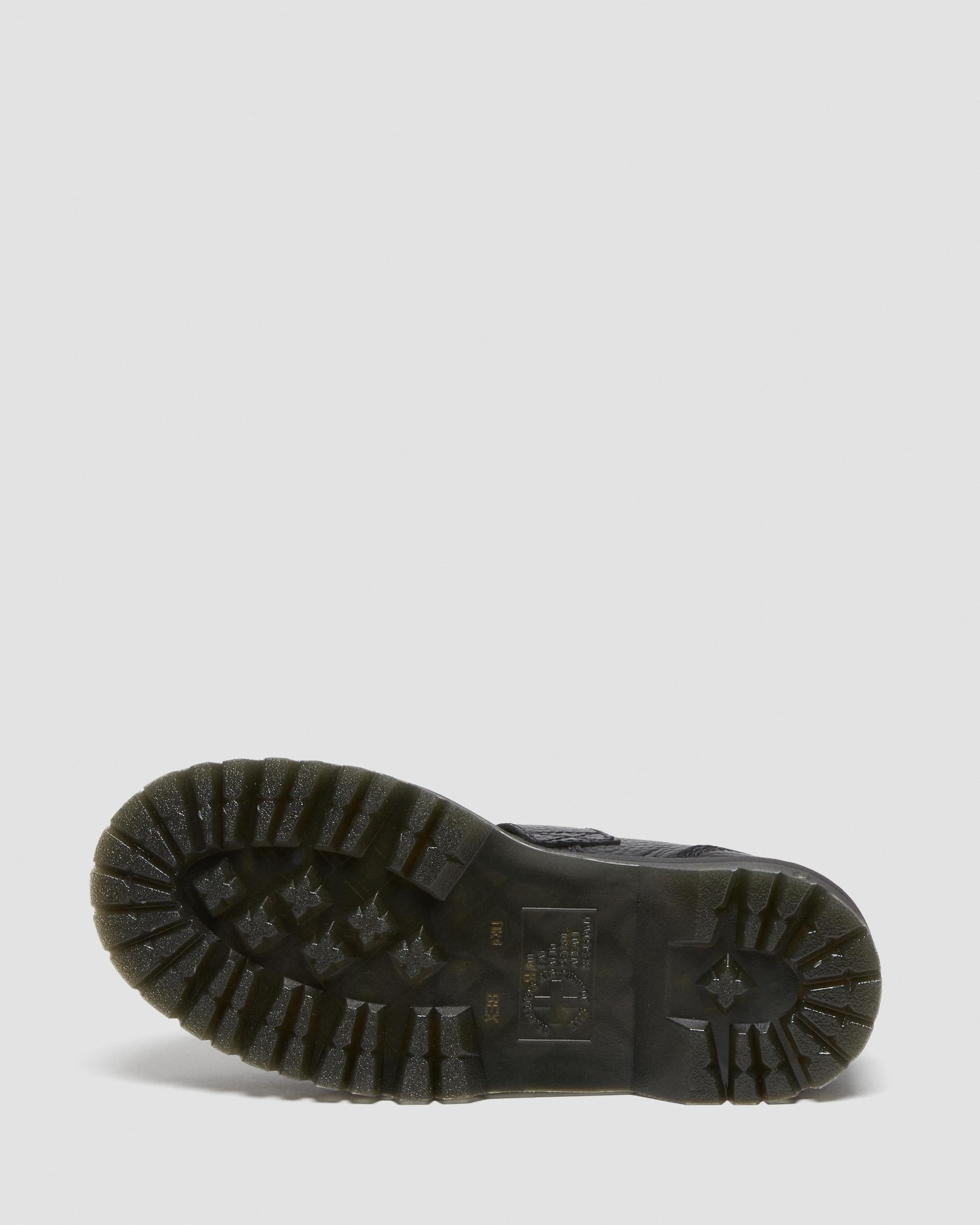 Addina Flower Buckle Leather Platform Shoes