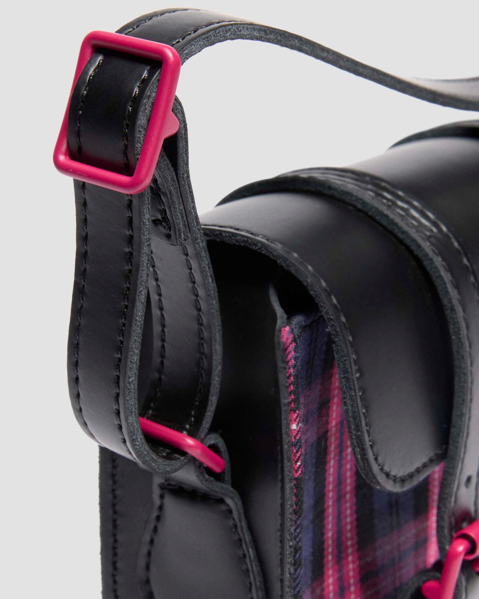 7" Leather & Tartan Satchel