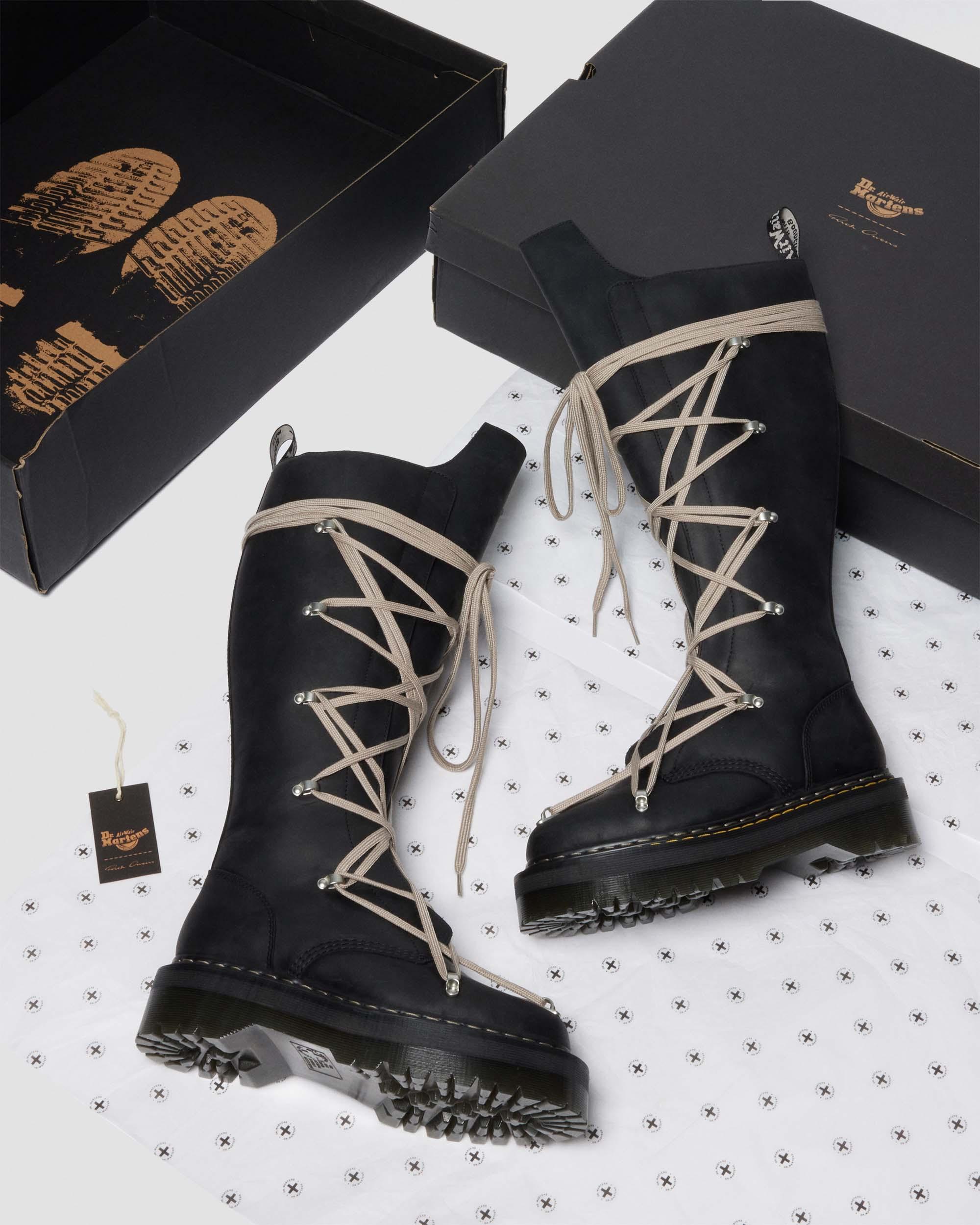 Rick Owens 1B60 Pentalace Leather Boots