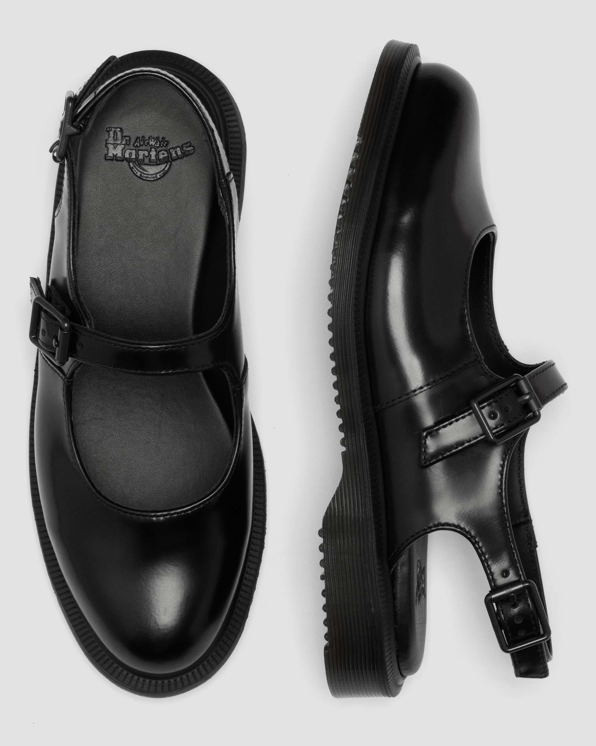 Madaline Mary Jane Smooth Leather Sling Back Shoes