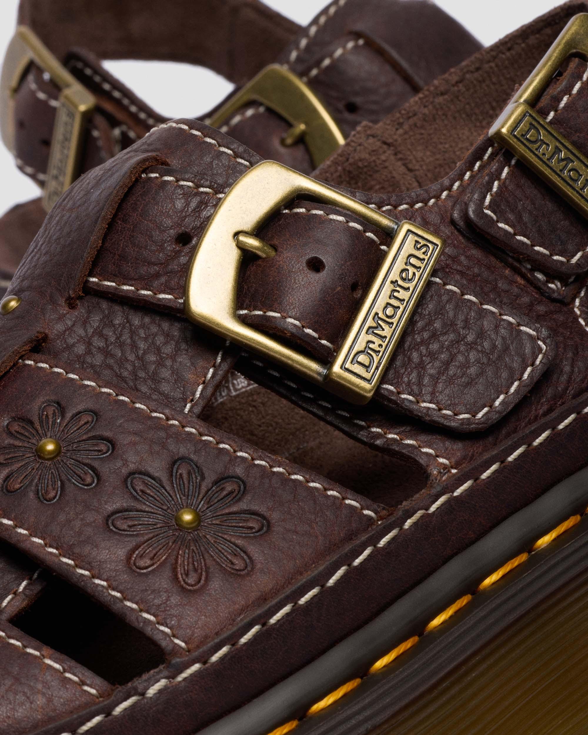 Wrenlie Open Toe Grizzly Leather Fisherman Platform Sandals