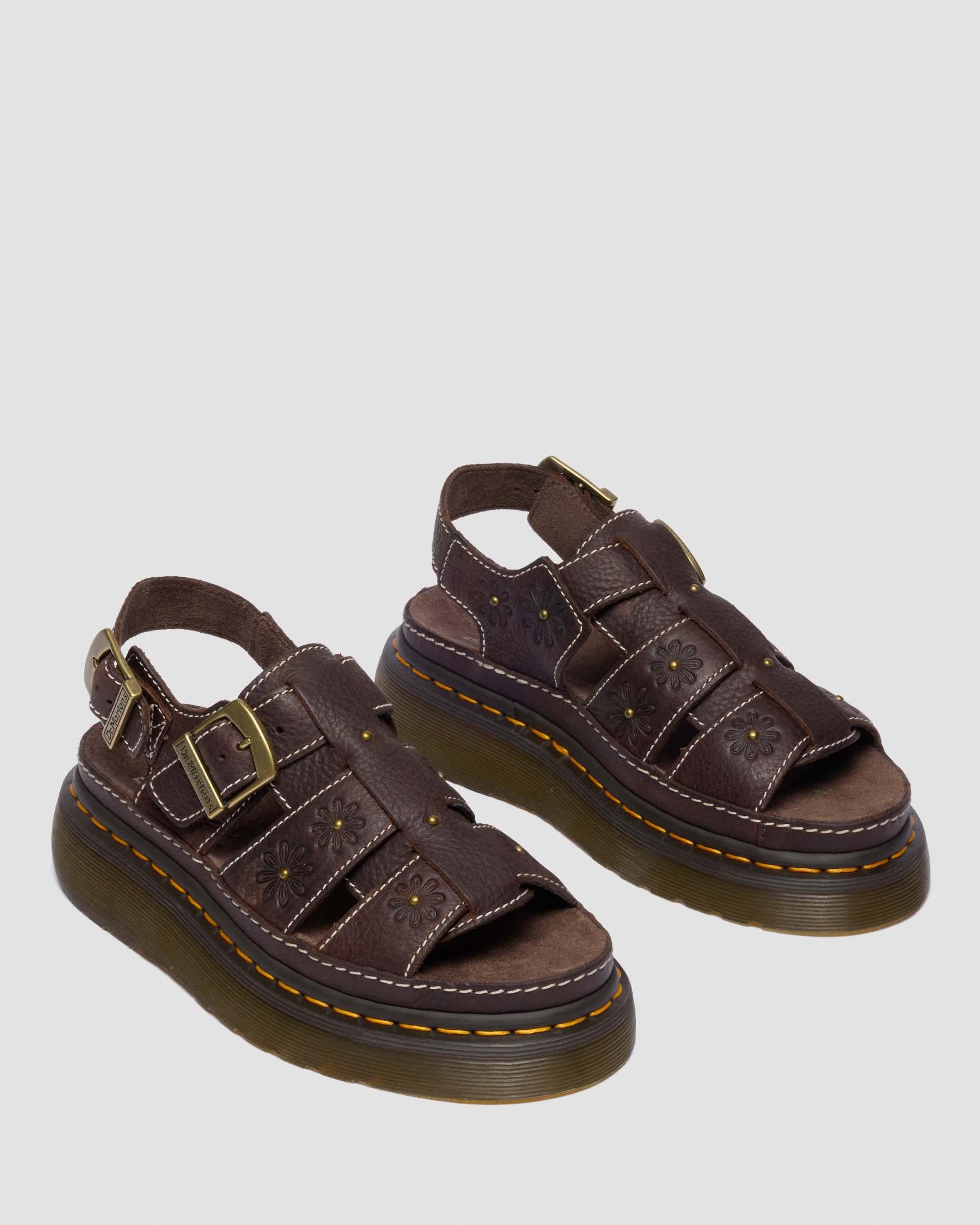 Wrenlie Open Toe Grizzly Leather Fisherman Platform Sandals