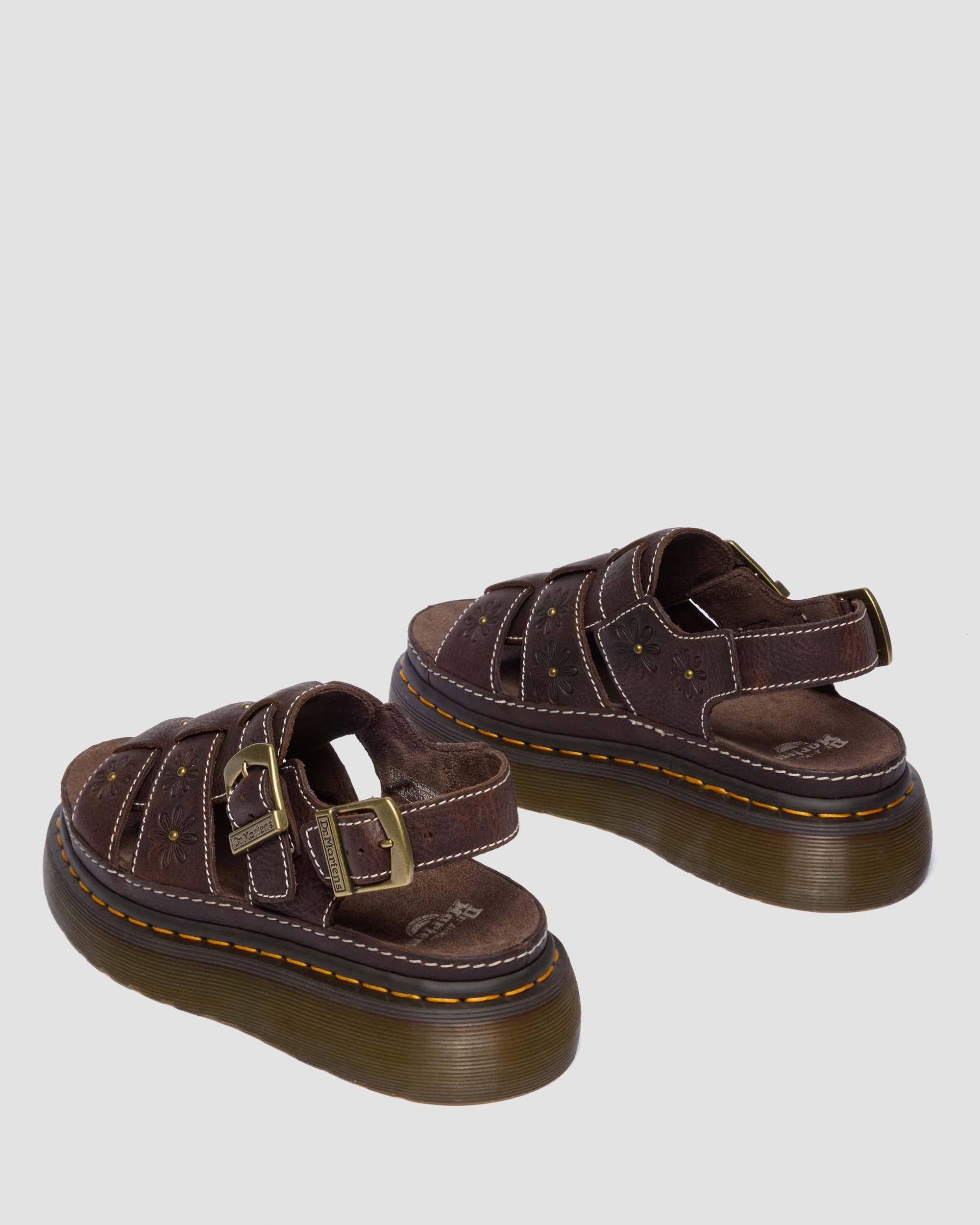 Wrenlie Open Toe Grizzly Leather Fisherman Platform Sandals