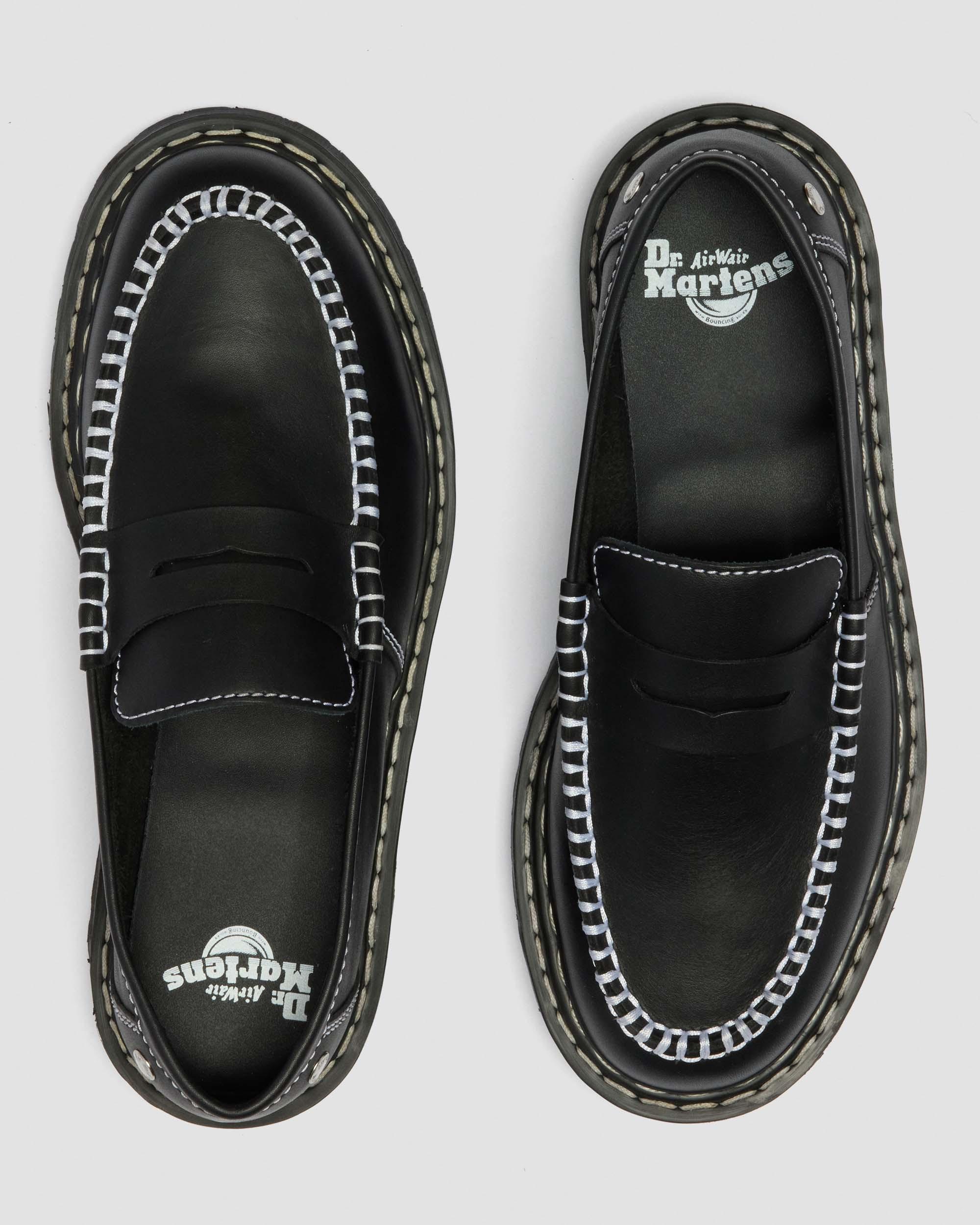 Penton Bex 雙針縫線厚底光面皮革樂福鞋