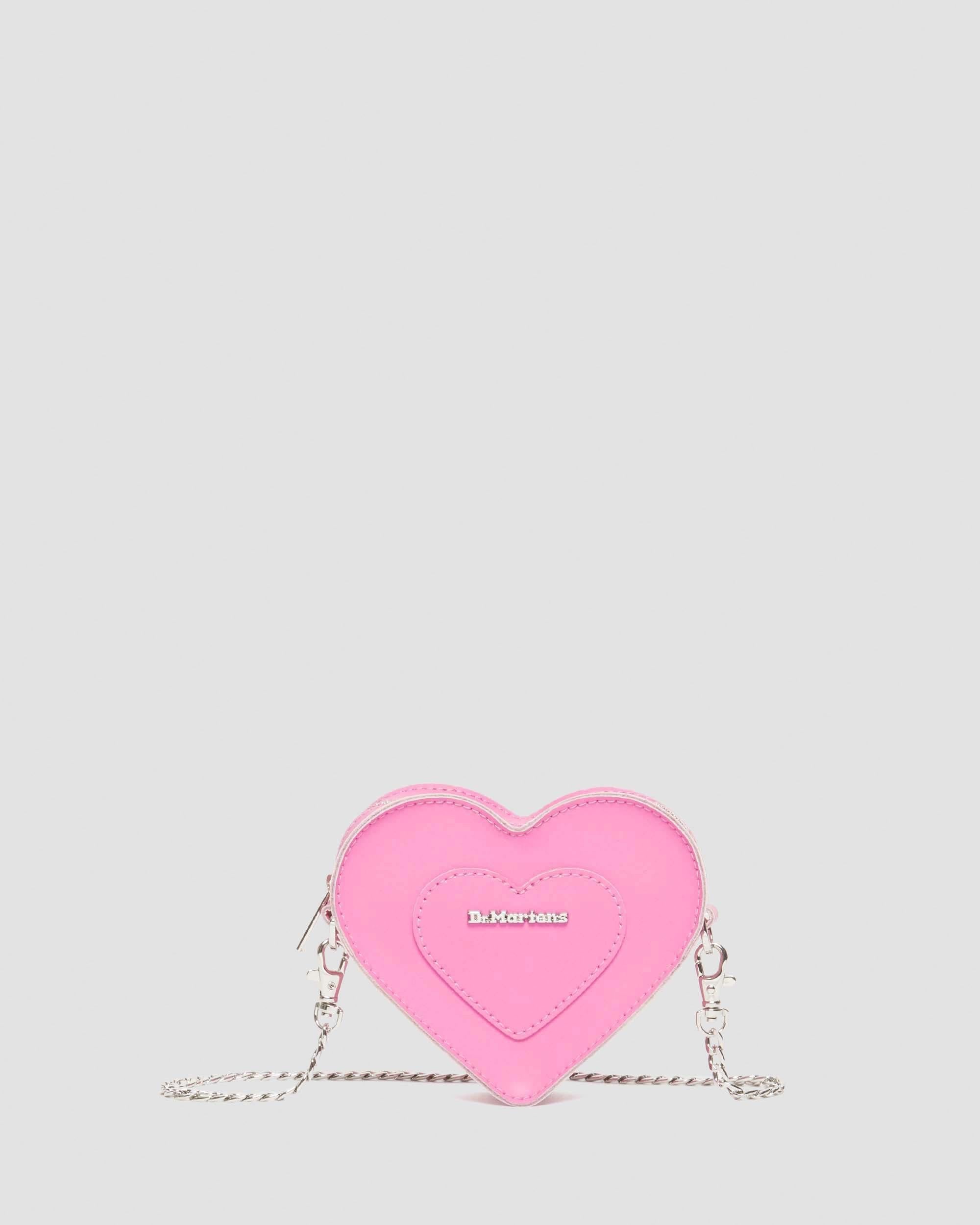 Mini Heart Shaped Leather Bag in Pink